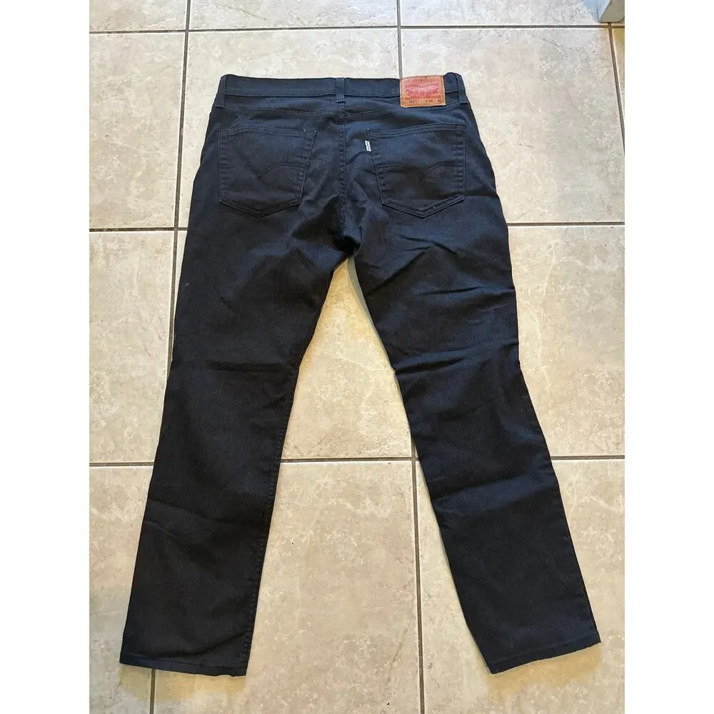 Levi's 511 Slim Fit Jeans Men's 36x30 Black Stretch Denim Regular Tapered Defect